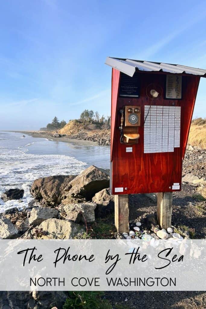 The Phone by the Sea at North Cove Washington overlooking Washaway Beach and the eroding Pacific coastline