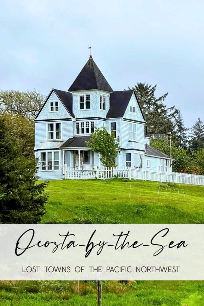 Historic home near the former townsite of Ocosta by the Sea Historic Victorian-style house in Ocosta Washington surrounded by green coastal landscape