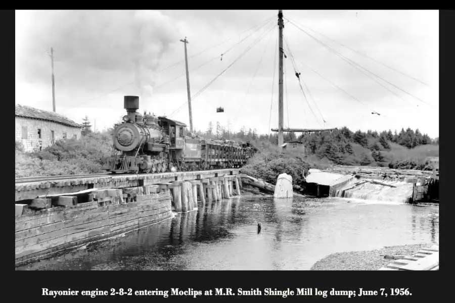 Railroad entering Moclips Washington during the logging era