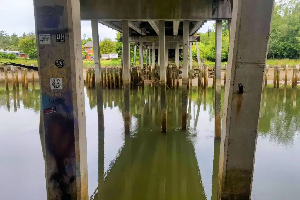 Water Beneath Young Street Bridge Water beneath the Young Street Bridge in Washington State
