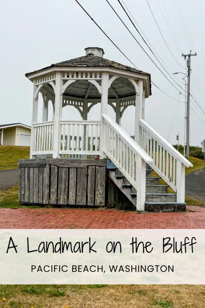 White wooden gazebo on the bluff in Pacific Beach, Washington